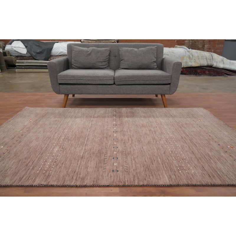 Hand Knotted Oriental 100% Wool Carpet Tribal Animal Pictorial Brown Gabbeh Area Rug - 7' 9'' X 5' 0''