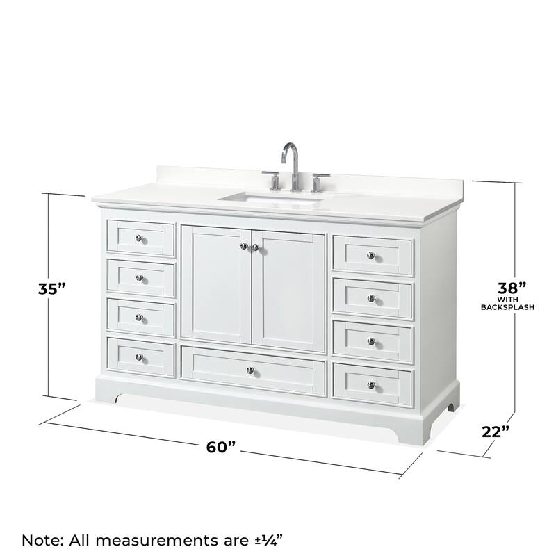 Wyndham Collection WCS202060S-QTZ-US3M58 Deborah 60" Free Standing