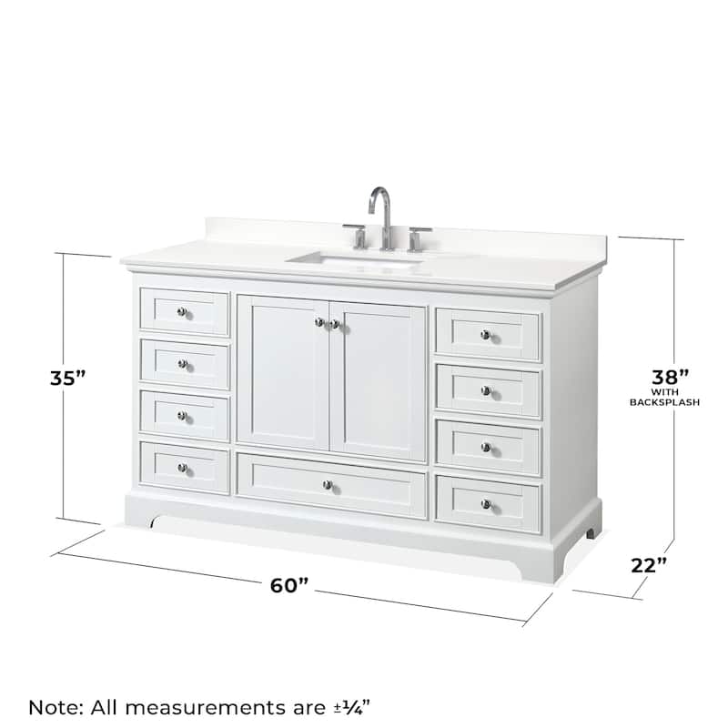 Wyndham Collection WCS202060S-QTZ-US3MXX Deborah 60" Free Standing
