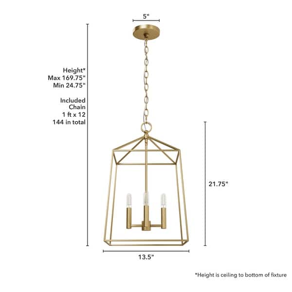 dimension image slide 1 of 2, Hunter Fair Oaks 4-Light Pendant - Kitchen, Dining Room, Foyer - Modern Farmhouse, Transitional, Cage, Lantern - Designer!