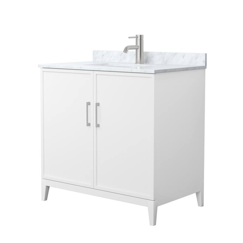 Wyndham Collection WCH717136S-CM-UNSMXX Elan 36" Free Standing Single - White / Brushed Nickel Hardware