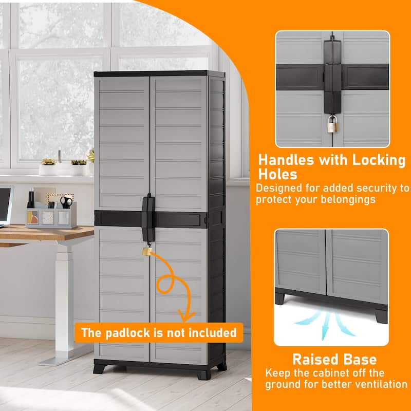 Costway Plastic Storage Cabinet 68" H Vertical Storage Shelving Unit - See Details