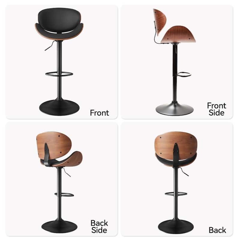 Set of 2 Adjustable Height Swivel Bar Chair