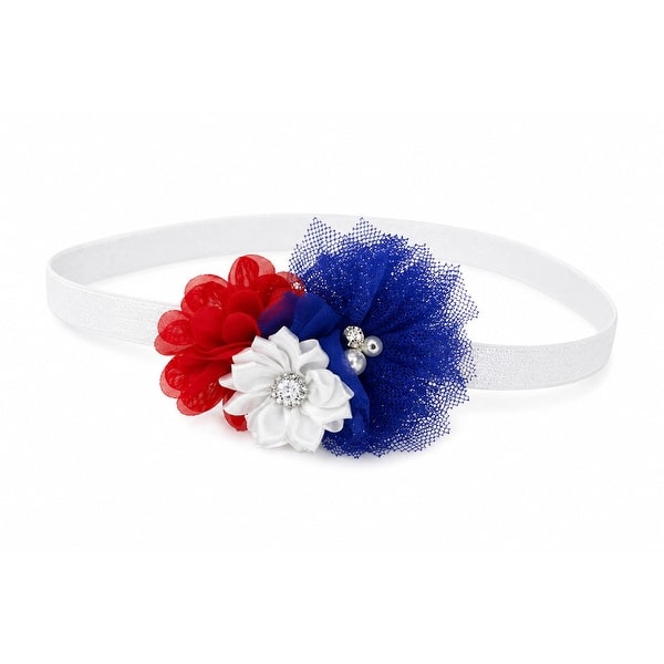 slide 1 of 1, Laurenza's Baby Girls Gem Patriotic Headband 2T