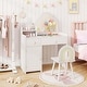 preview thumbnail 1 of 6, Cloud Shape Woode Vanity Set Makeup Desk Dressing Table w/ Mirror