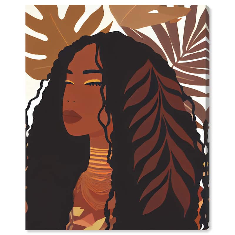 Wynwood Studio Fashion and Glam Nature Terracotta Diva Brown and Tropical Wall Art Canvas Print