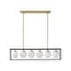 preview thumbnail 8 of 7, INK+IVY Helena 6-Light Frosted Glass Globe Linear Chandelier
