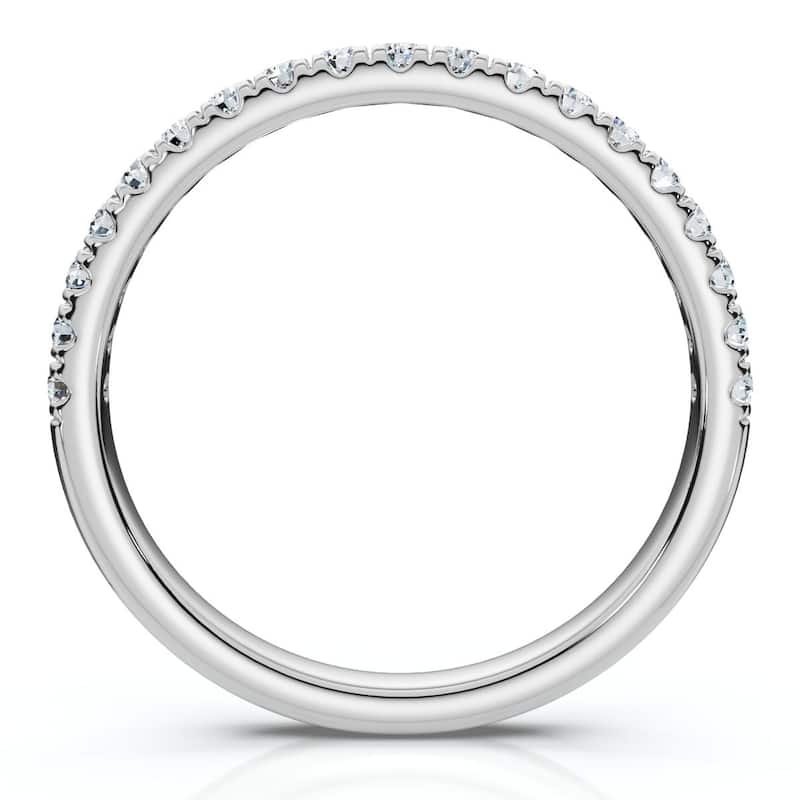 Bliss Diamond 1/4Ct Pave Diamond Wedding Ring Gold or Platinum Anniversary Band Lab Grown