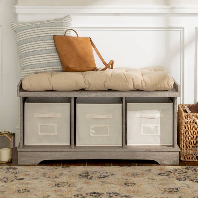 Middlebrook Paradise Hill Storage Bench with Cushion - Driftwood