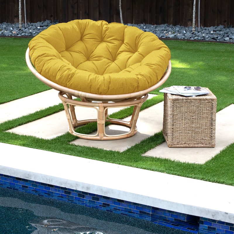 Sorra Home Sunbrella Outdoor Papasan Cushion - 44 in W x 44 in W x 4 in H - Sunflower