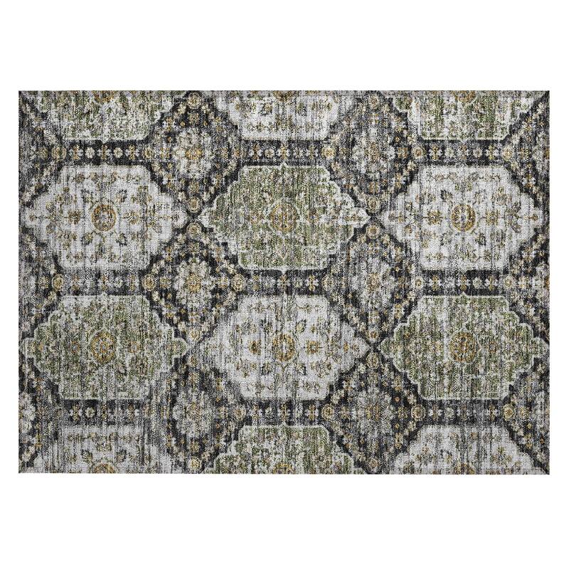 Machine Washable Indoor/ Outdoor Traditional Kiowa Chantille Rug