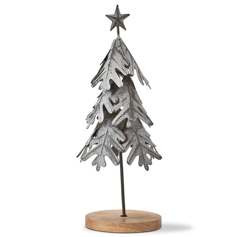 Handcrafted Leaf Christmas Tree Decorations for Tabletop or Mantel 11.5 inch