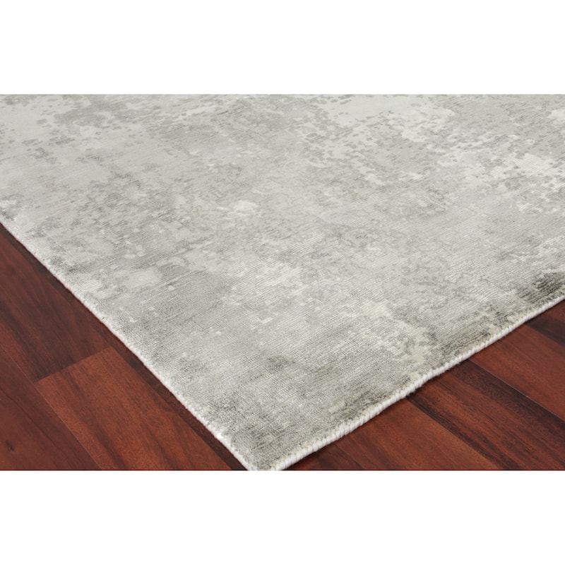 EXQUISITE RUGS Murano Hand-loomed Wool/Bamboo Silk Metallic Area Rug.