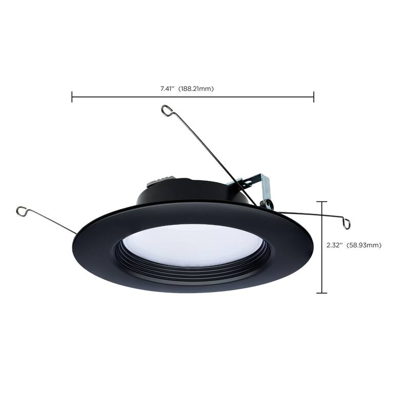9 Watt LED Downlight Retrofit 5-6 Inch CCT Selectable 120 Volts Black Finish