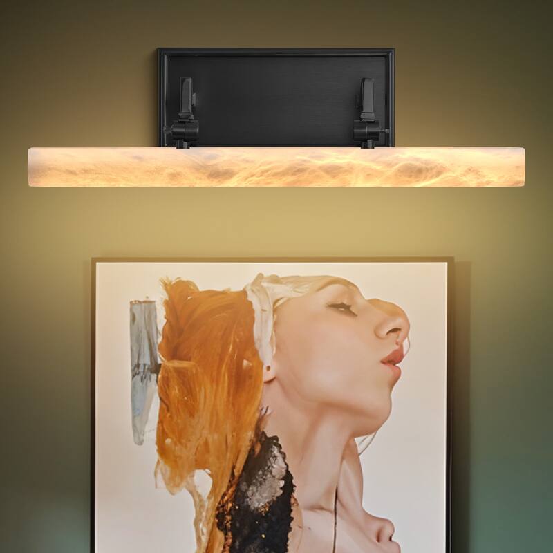 KAYLA 12/20-inch Marble Cylinder Vanity Light-Copper - 20in - Black