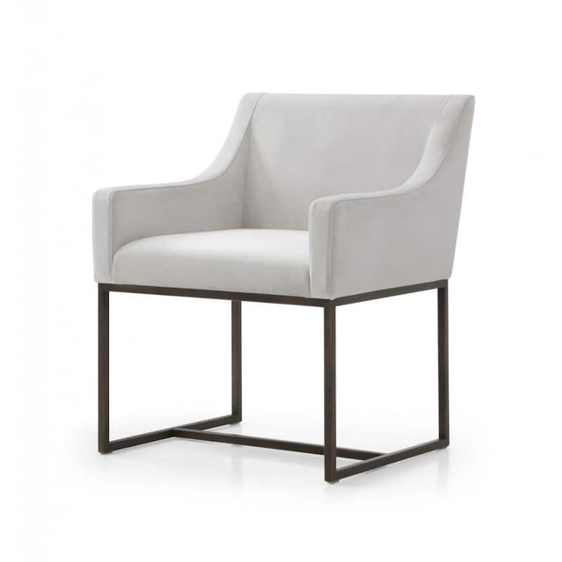 Upholstered Dining Chair with Antiqued Brass Legs for Dining Room - 24” x 24” x 30.70 "