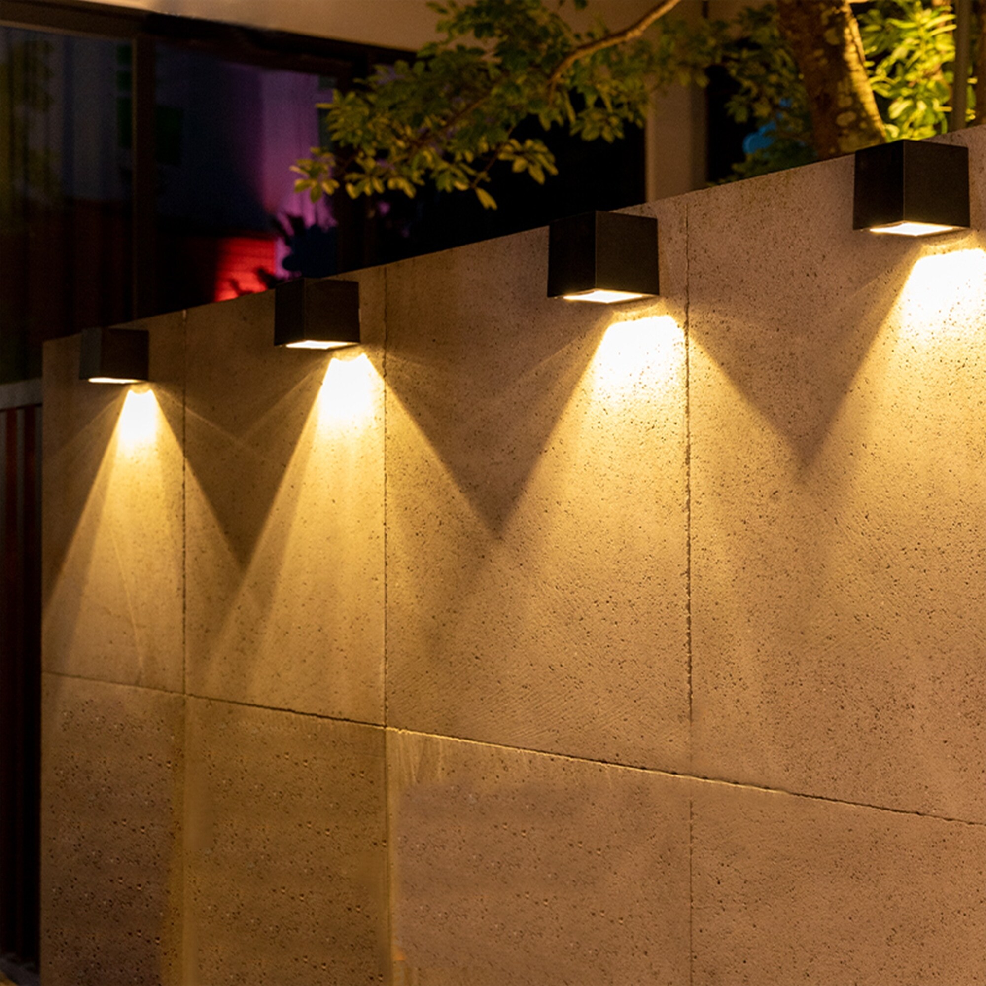 Multi Color Solar Wall Lights Outdoor Square Wireless Wall Mount Lights 1PACK Bed Bath Beyond 40180537