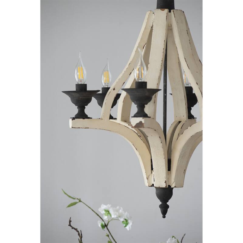 6 - Light Wood Chandelier