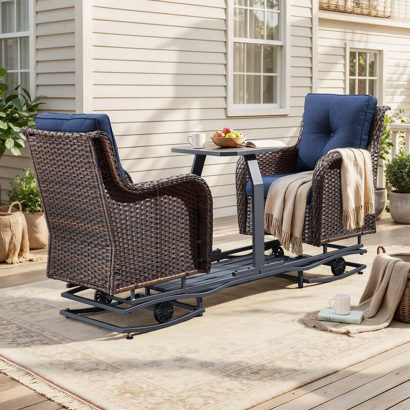 Pocassy Outdoor Patio Swing Chair Glider Swing Bench