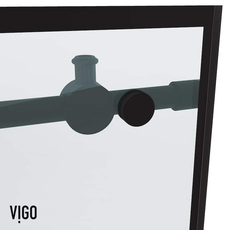 Vigo VG6041GCL7274 Elan 68" to 72" W x 74" H Sliding Frameless Shower