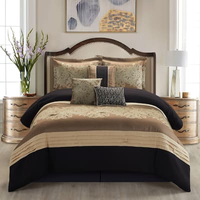 Nanshing Salem Damask Jacquard 7-Piece Comforter Set