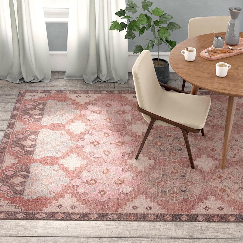 Chilton Medallion Pink/ Brown Area Rug