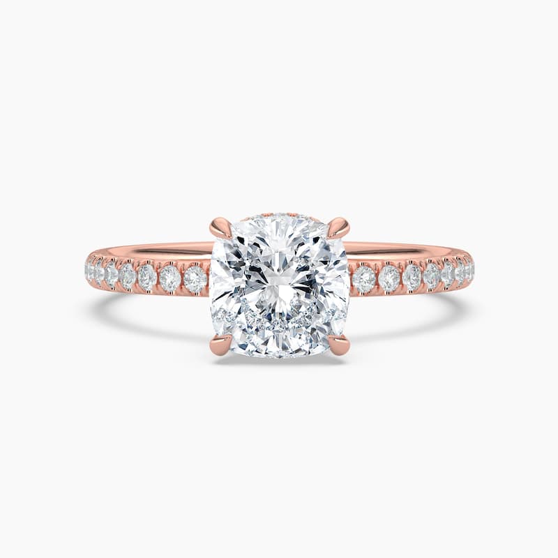 Auriya 14k Gold Cushion Lab Grown Unique Loop Diamond Halo Engagement Ring 1.00 to 5.00 ct. tw. (F-G, VS) - 8.5 - 1.25 carats - Rose