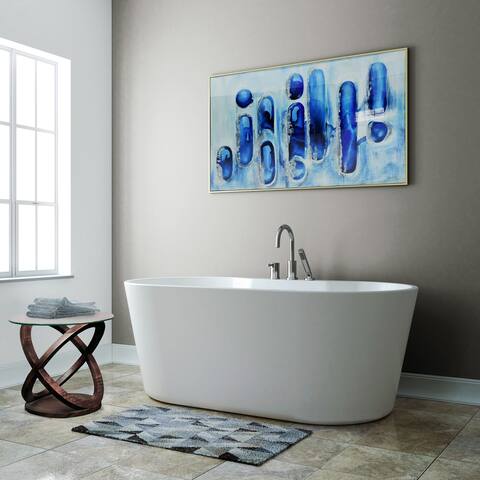 Sorel 62" Freestanding White Acrylic Bathtub with Adjustable Feet