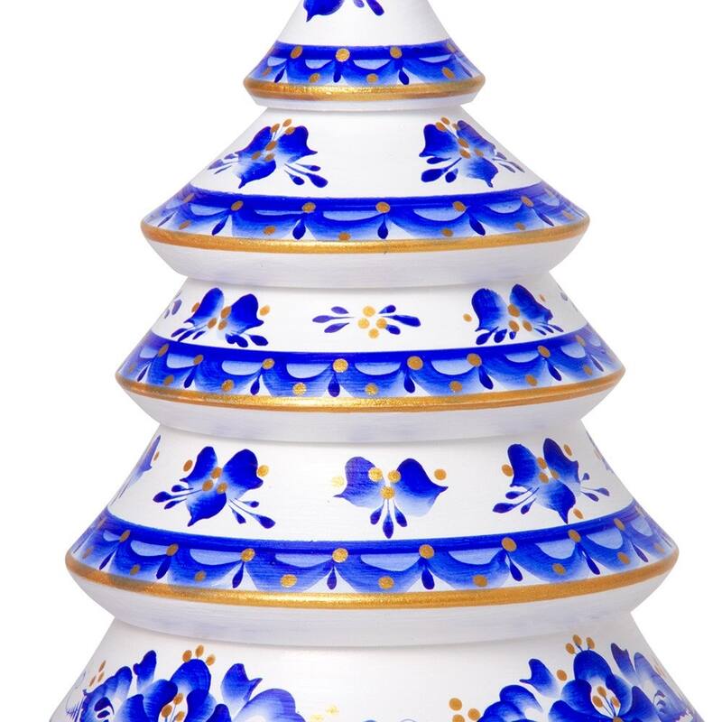 STP Goods Blue & White Musical Christmas Tree Figurine