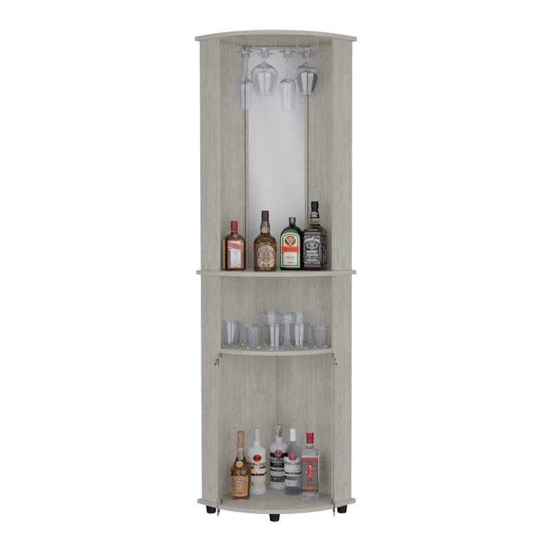 Corner Bar Cabinet Rialto, Living Room, Smokey Oak,High quality and durable