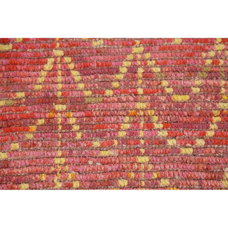 All-Over Moroccan Area Rug Hand-Knotted Wool Carpet - 6'1"x 10'4"