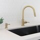 preview thumbnail 2 of 7, STYLISH Brushed Gold Single Handle Pull Down Kitchen Faucet with Soap Dispenser - Brushed Gold