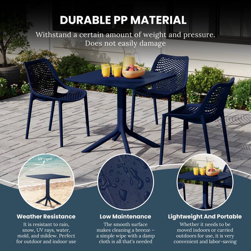 Frond and Form 31.5 Inch Outdoor Square Dining Table
