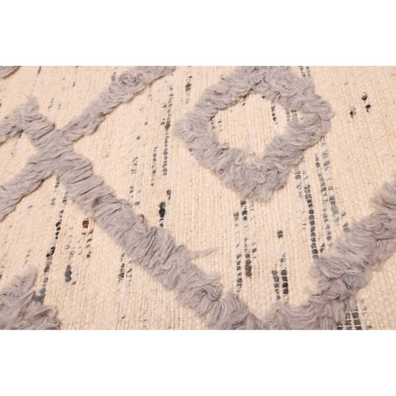 ECARPETGALLERY Hand-knotted Looma Cream Wool Rug - 8'3 x 10'3