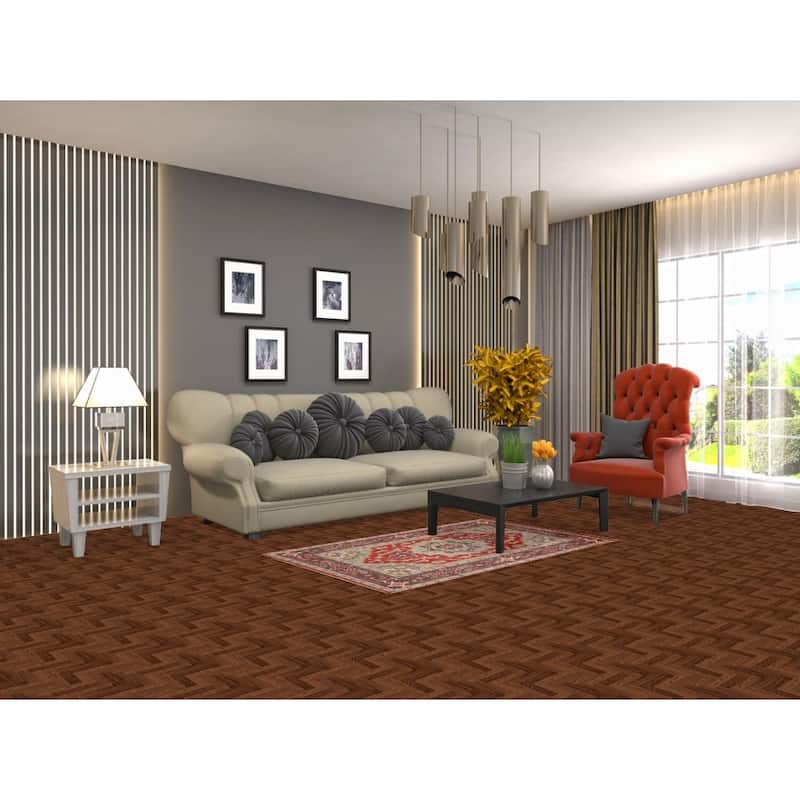 Geometric Red Heriz Serapi Indian Accent Rug Hand-Knotted Wool Carpet - 2'11"x 4'11"