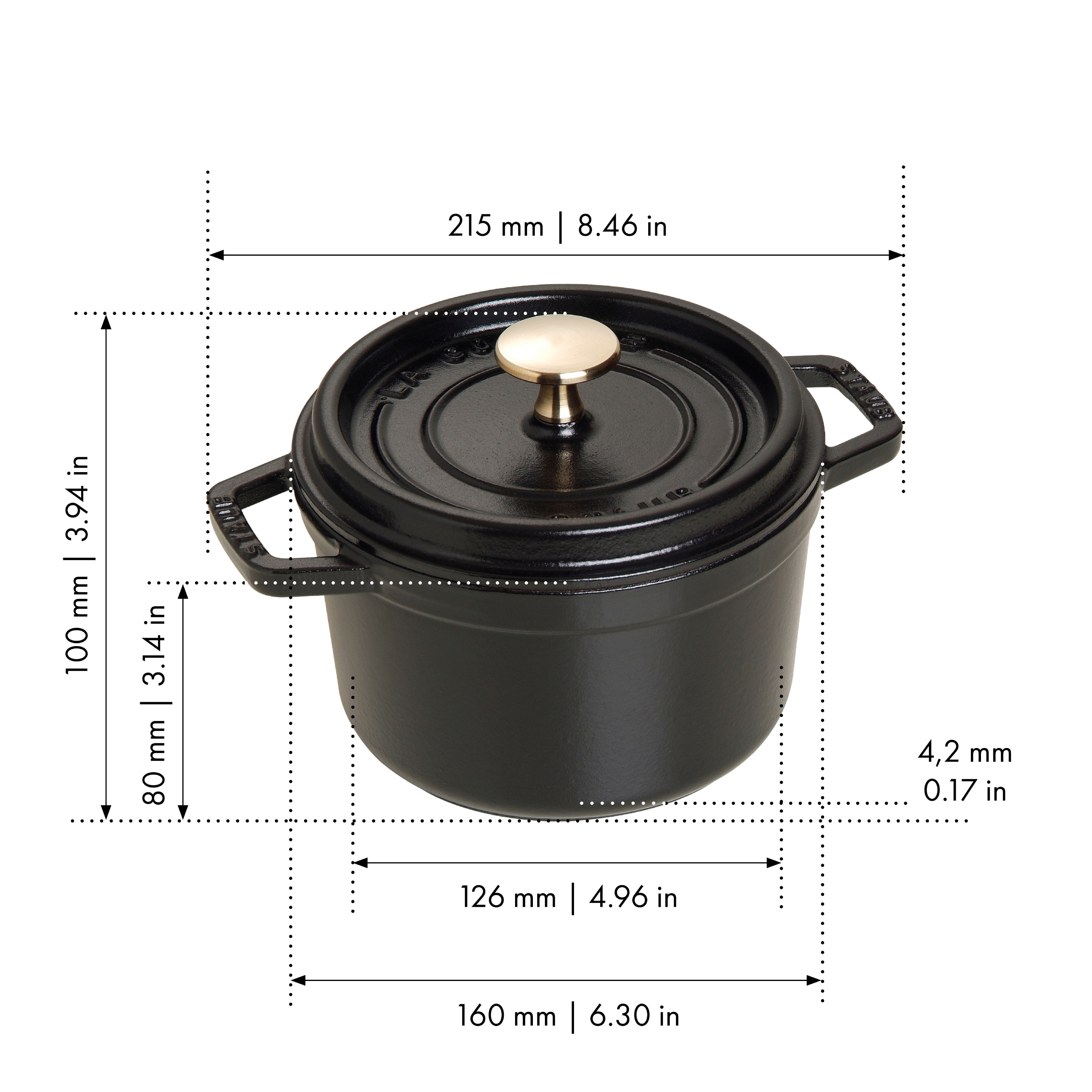 STAUB Cast Iron 1.25-qt Round Cocotte - Overstock - 17838948