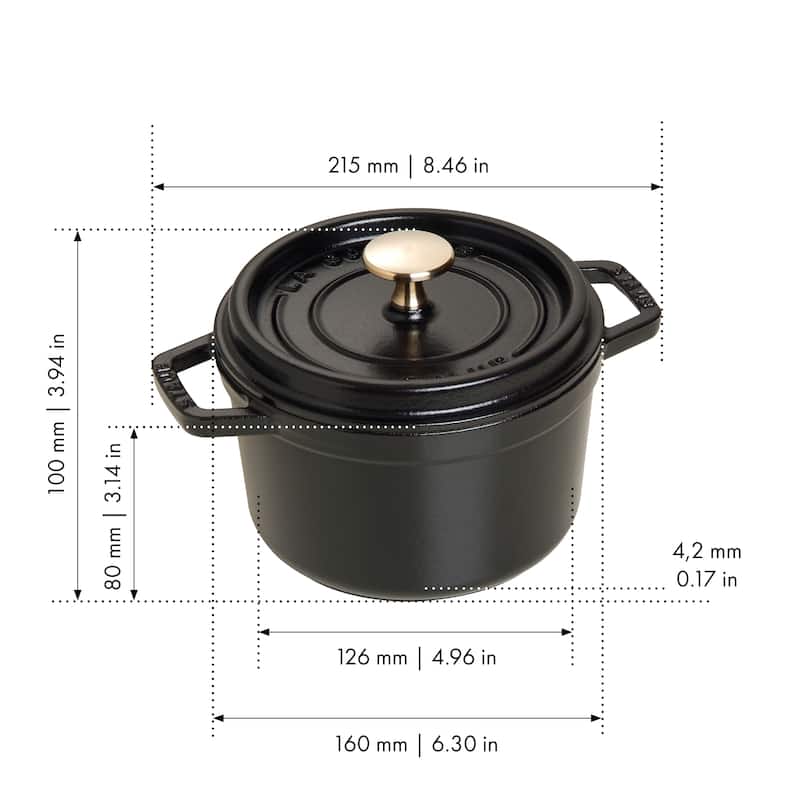 STAUB Cast Iron 1.25-qt Round Cocotte