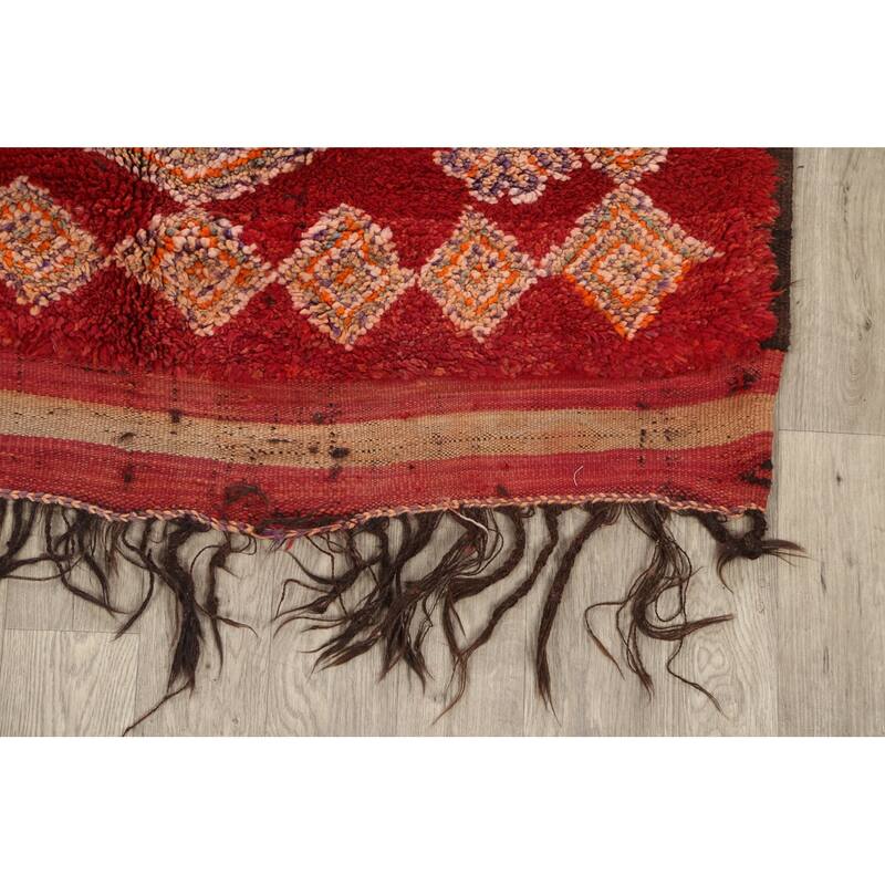 Tribal Moroccan Oriental Area Rug Wool Handmade Bedroom Carpet - 5'1" x 11'1"
