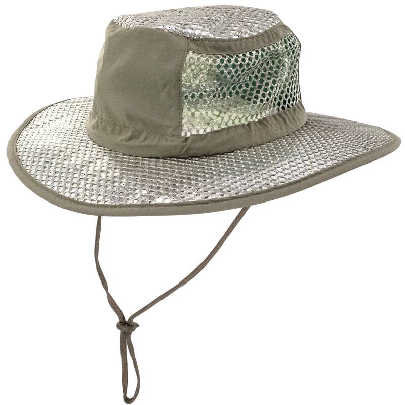 Polar Cooling Sun Hat w/ Hydro Evaporative & UV Protection - SPF Reflective Bucket Brimmed Cap, Moisture-Wicking - Synthetic Fiber - Tan