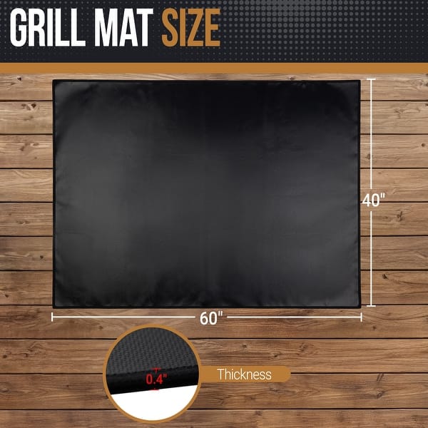 Outdoor Grill Mat 40x60 Inch Large Oil and Heat Resistant Mat Hearth ...