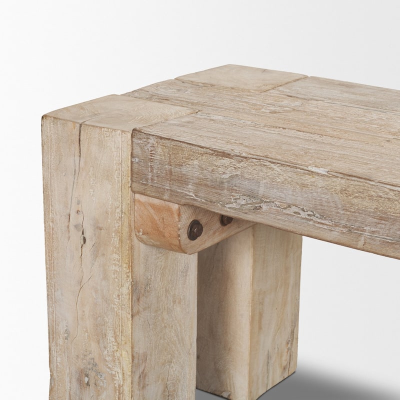 McArthur 64" Whitewash Reclaimed Wood Bench - 64.0L x 16.0W x 18.0H