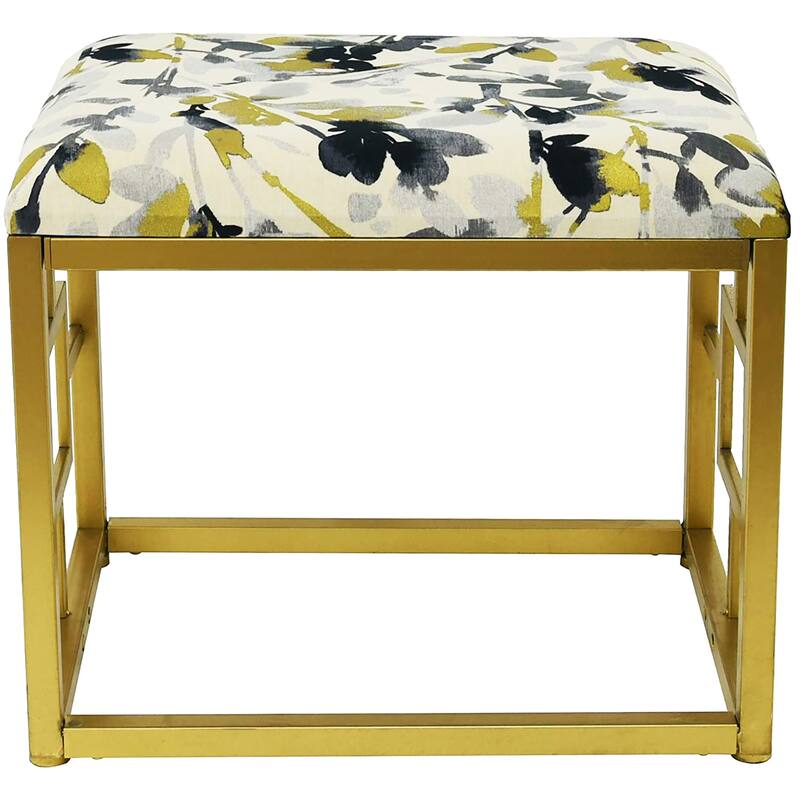 Modern Fabric Upholstered Ottoman with Foam Padding, 20" Wide