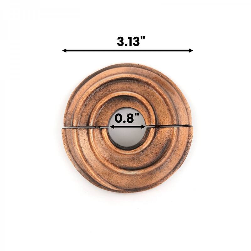 Aluminum Escutcheon Plate 3.13" OD Escutcheon 0.5" IPS Lacquered Antique Copper Finish Radiator Flange Renovators Supply