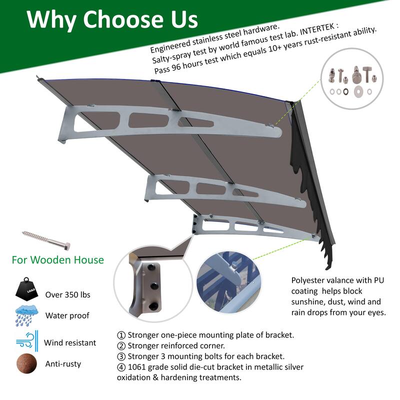 Door Window Awning Canopy for Wooden Wall House