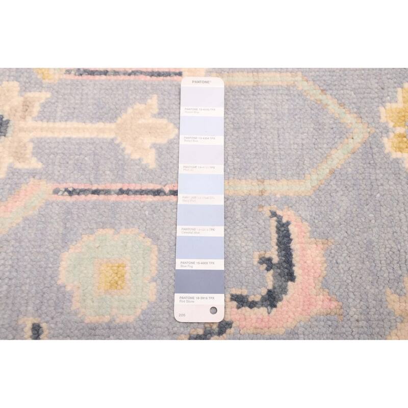 ECARPETGALLERY Hand-knotted Modern Oushak Light Denim Blue Wool Rug - 3'0 x 5'1