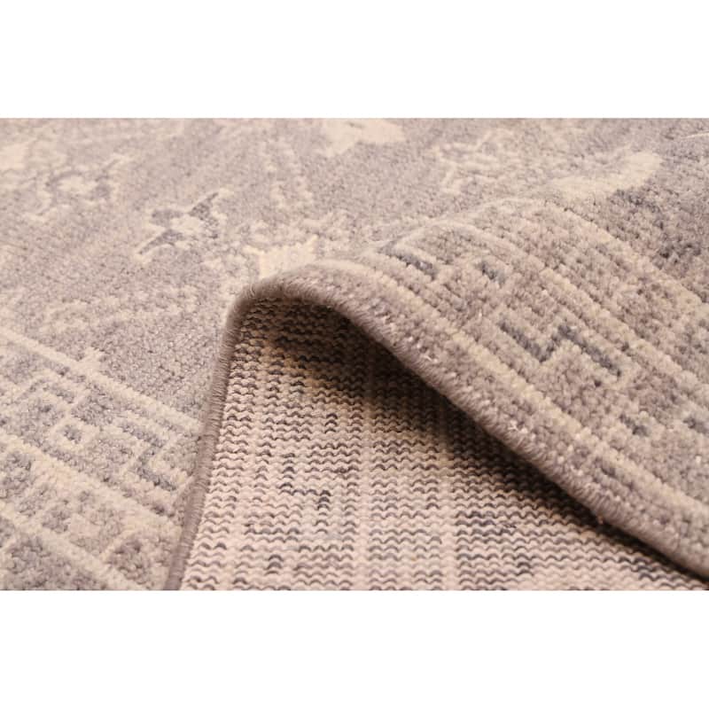 ECARPETGALLERY Hand-knotted Elysian Grey Wool Rug - 9'0 x 12'2
