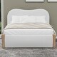 preview thumbnail 3 of 33, Upholstered platform bed with wooden support feet Beige - Full