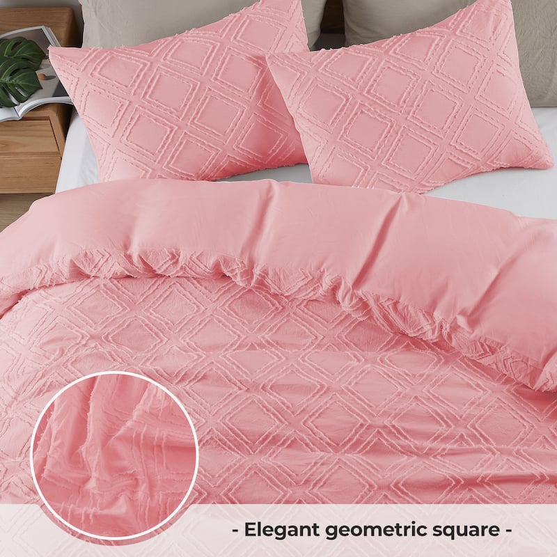 Soft Microfiber Clipped Duvet Cover & Pillowcase Set