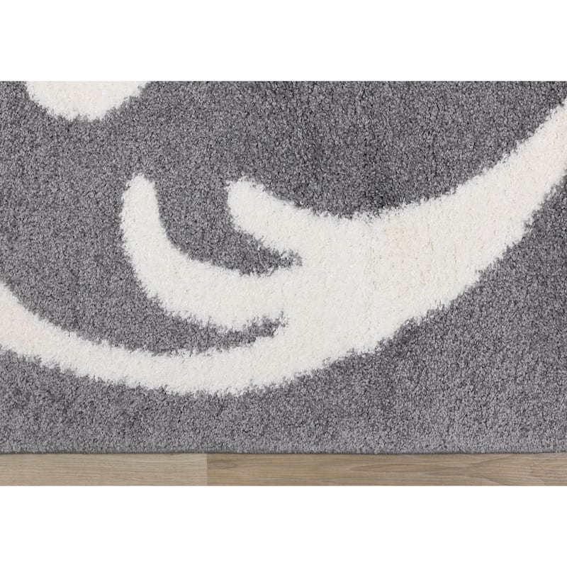 Fairmont Collection - Grey/White Swirl Design Rug