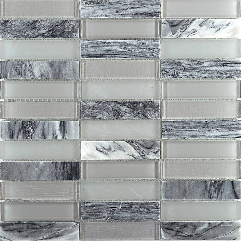 Emser Tile Illumina - Straight Joint Mosaic Wall Tile - Polished Glass